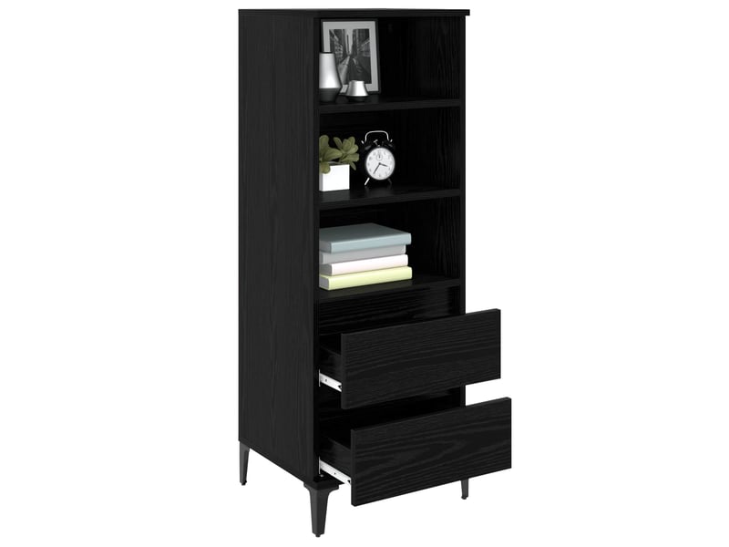  Buffet - haut armoire chêne noir 40 x 36 x 110 cm bois d'ingénierie  - Conforama C