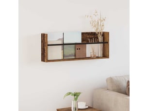 Étagère à magazines, porte-revues mural avec étagère bois ancien 80 x 12 x 30 cm cf41169