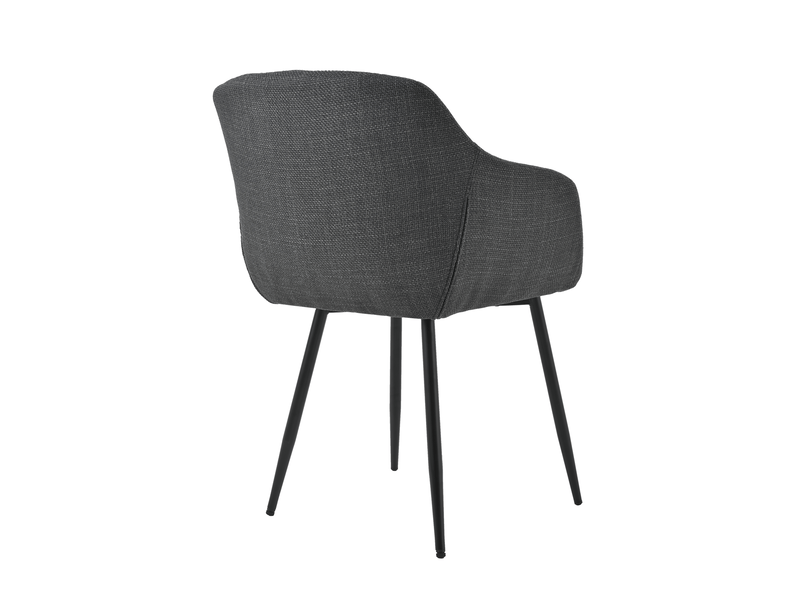  Lot de 6 chaises de salle à manger goeurvant 711 en tissu tissé et pieds en métal - gris anthracite JOD00711AAM-6 - Conforama W
