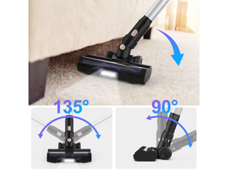  Aspirateur balai sans fil 2-en-1, moteur sans balais 300 w, filtration hepa, batterie 4000 mah, écran led, bleu  - Conforama C