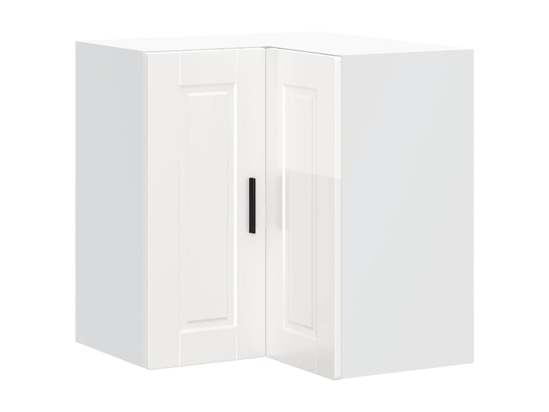  Meuble de rangement, armoire murale d'angle de cuisine porto blanc brillant  - Conforama A