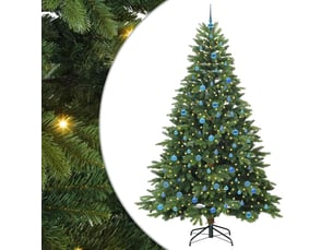 Sapin de noël artificiel, arbre de noël avec 300 led vert 240 cm pe et pvc shl7609