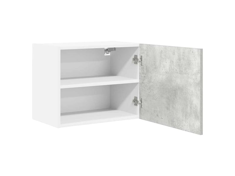 Meuble de rangement, armoire suspendue gris béton et blanc 50x31x40cm  - Conforama E