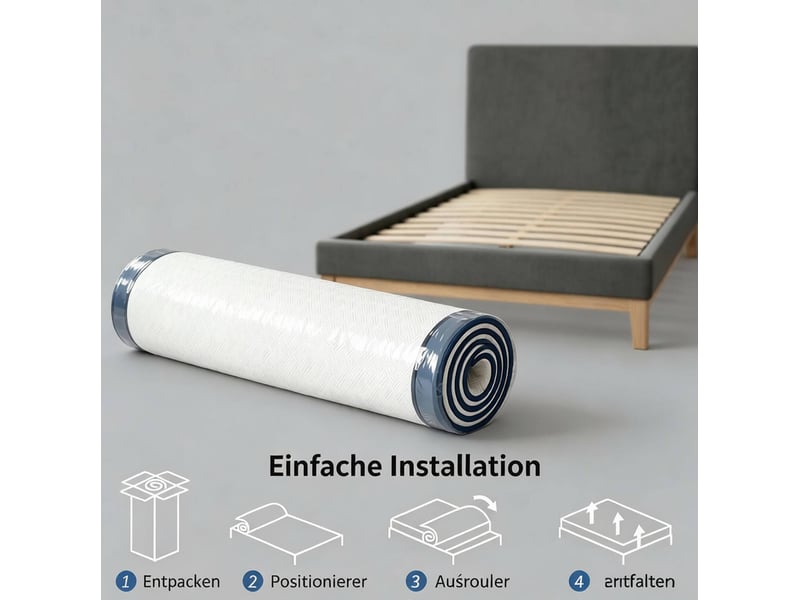  Matelas 160 x 200 cm avec mousse à mémoire de forme et mousse au thé vert, housse lavable, soutien moyen  - Conforama E
