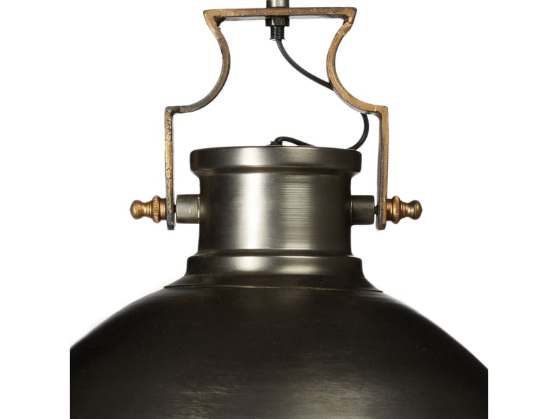  Lampe à suspension style industriel chic abat-jour cloche 30 x 30 x 20 cm en métal anthracite 13_0003243  - Conforama E