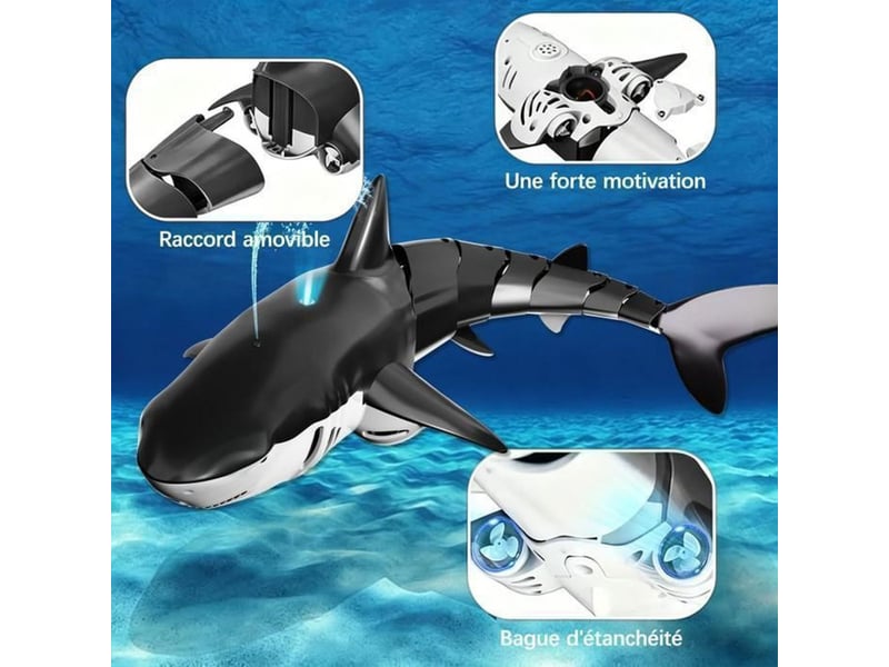 Requin radiocommande 2,4 ghz avec leds rechargeables noir 11 a 20 cm 369645_AACFG98587_6_DROPFR - Conforama E