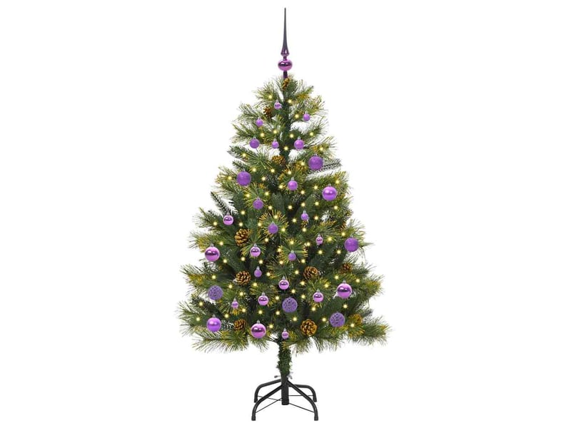  Sapin de noël artificiel, arbre de noël avec branches pliables et cônes 150 cm shl3770  - Conforama C