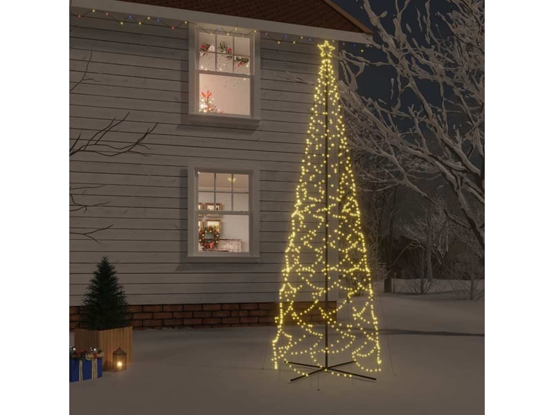 Sapin de noël - arbre de noël cône 1400 led blanc chaud 160x500 cm - Conforama B