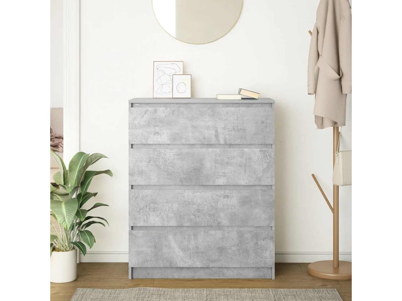  Buffet - bahut - meuble de rangement gris béton 80x35x99 cm bois d'ingénierie  - Conforama C