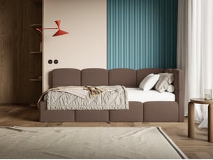 Lit 2 places 90x200 cm SELSEY Cloudy coloris marron