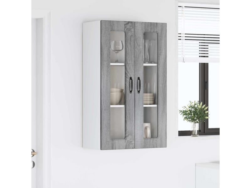 Meuble mural de cuisine | armoire de cuisine gris sonoma 60x31x100cm shl391 - Conforama D
