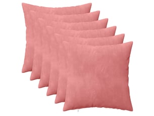 Lot de 6 coussins avec oreiller, coussins décoratifs heerlen rose velours cf50895