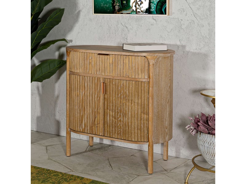  Crédence falomo, buffet un tiroir, 81x46x82h cm marron cerisier Falomo - Conforama B