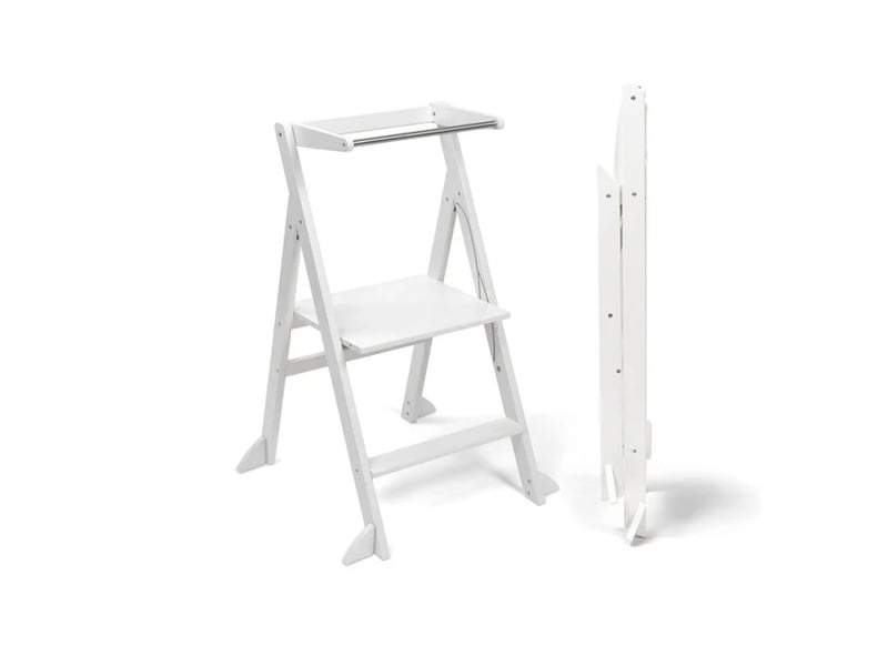  Tour d'apprentissage pliable « step'n'fold », blanc, avec support supplémentaire FoWhX - Conforama A