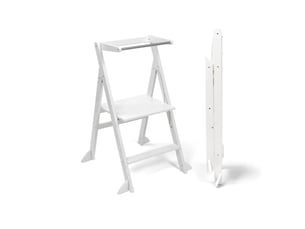 Tour d'apprentissage pliable « step'n'fold », blanc, avec support supplémentaire