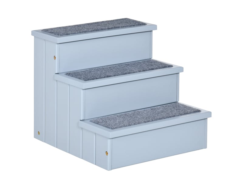  Escalier 3 marches  40,5 x 44,5 x 38 cm – gris – rangement intérieur et accès au canapé  - Conforama A