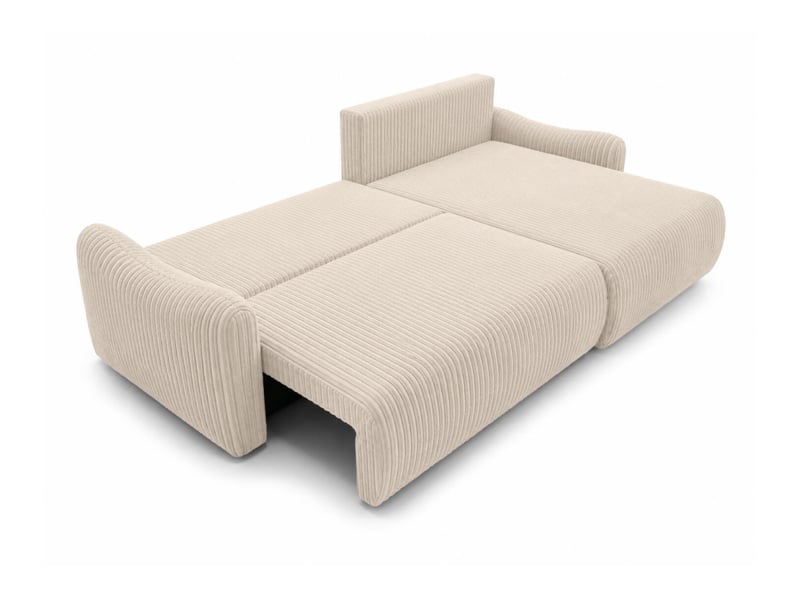  Apoline - canapé d'angle réversible convertible 4 places avec coffre en velours côtelé  - Conforama C