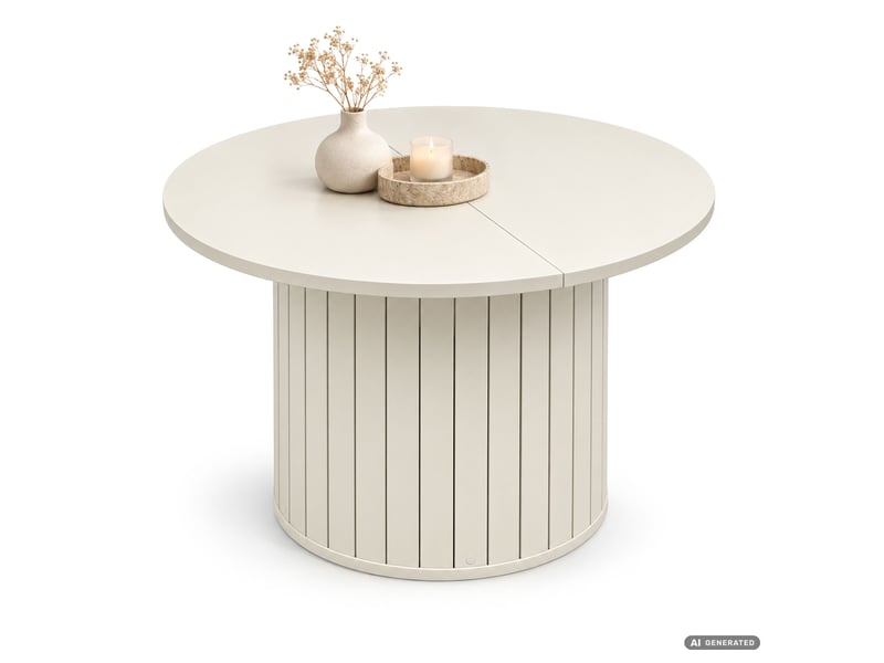  Table basse nubo cachemire 60 cm ronde cannelée avec rangement 60x60x45 cm NUBO - Conforama A