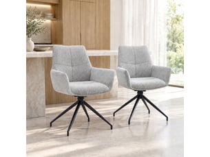 Lot de 2 chaises de salle à manger pivotantes,48x50x85 cm,tissu,gris beige
