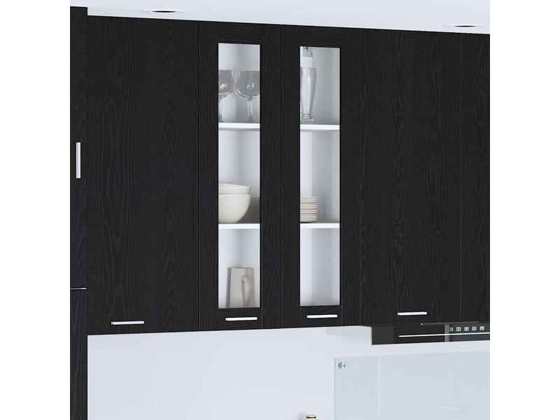 Meuble de rangement, armoire suspendue chêne noir 60x31x100cm bois d'ingénierie shl5478 - Conforama B