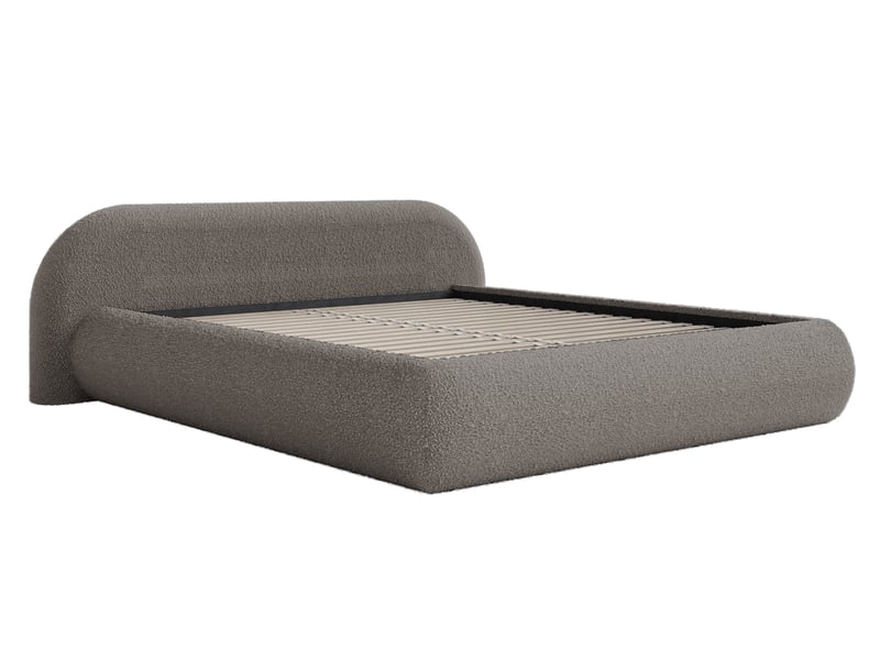 Selsey shels - lit rembourré - 200x200 cm - bouclé marron Shels Low - Conforama D