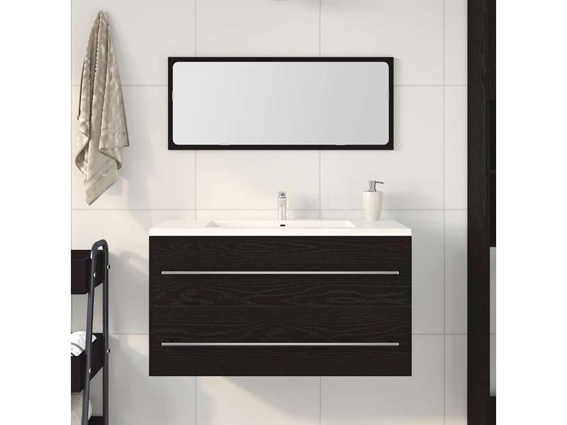 Cabinet de lavabo,meubles de salle de bains sans lavabo chêne noir 90 x 45 x 1.5 cm bois d'ingénierie cf64784 - Conforama D
