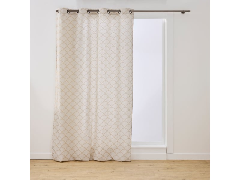  Rideau à œillets imprimé cristy 140x280cm naturel  - Conforama A
