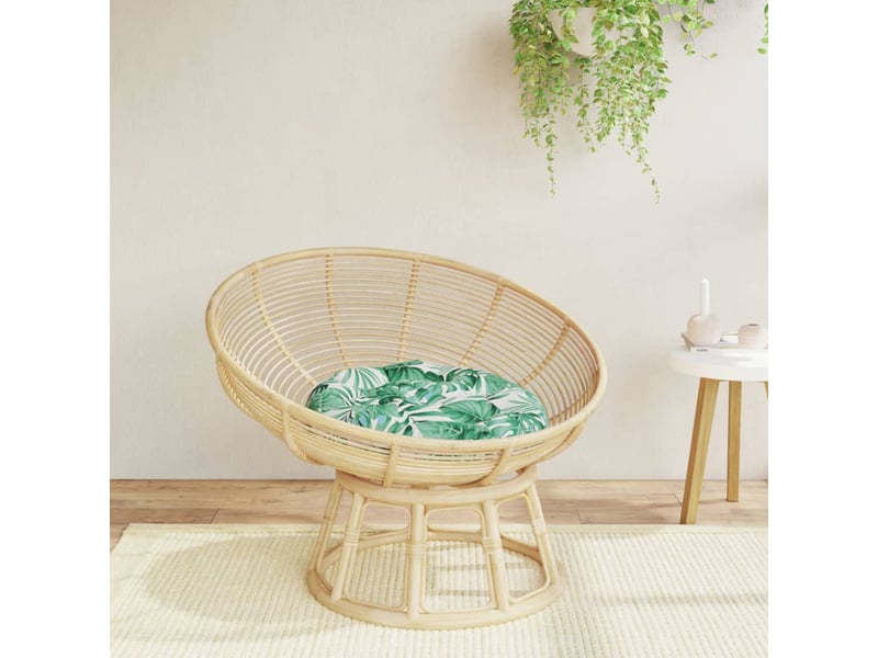  Coussin rond, coussin d'assise à motif de feuilles ø 60 x11 cm tissu oxford cf56598  - Conforama B