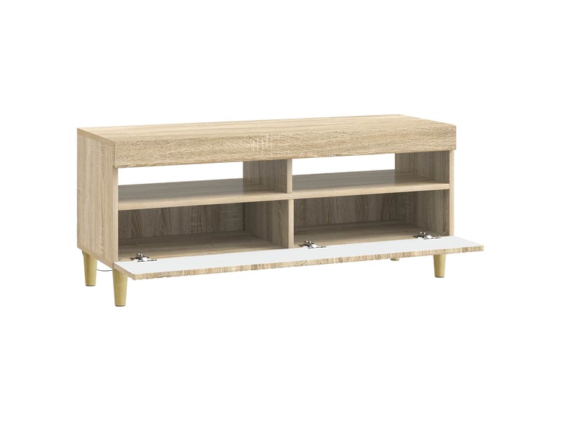  Meuble tv - banc tv - meuble de rangement led chêne sonoma bois d'ingénierie  - Conforama E