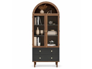 Buffet 2 porte(s) 2 tiroir(s) - 70 cm coloris bois foncé