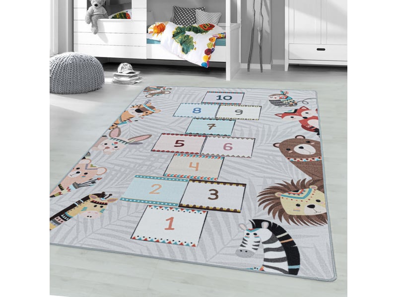 Marelle - tapis enfant lavable gris 120 x 170 cm PLAY1201702903GREY - Conforama B