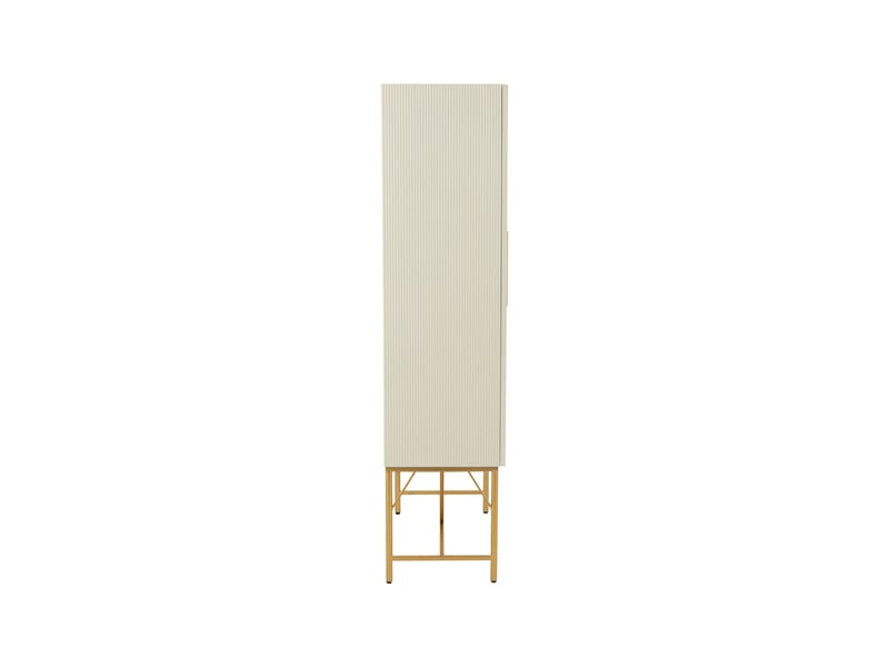  Armoire 2 portes 90x45x185 cm écru et doré - burli  - Conforama D