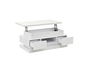 Table basse rectangulaire coloris blanc   - 50 cmx100 cm