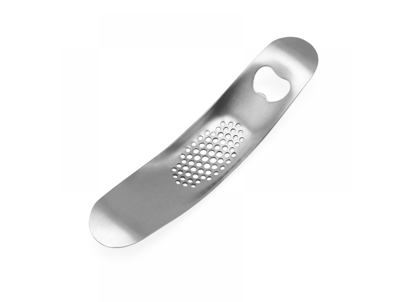 Presse-ail manuel avec ouvre-bouteille, coupe-ail en acier inoxydable, presse-ail de cuisine, éplucheur d'ail professionnel en forme de bateau - grey silver - Conforama A