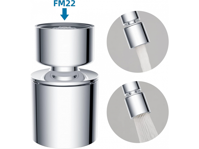  Mousseur robinet 22mm de cuisine économiseur d'eau double fonction rotation à 360 degrés  - Conforama B