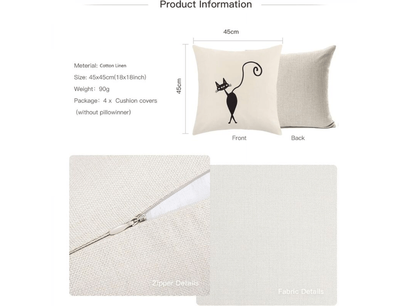  Housse de coussin, housse coussin 45 x 45 cm taie d'oreiller lot de 4 housses coussin decoratif fleurs la vie marine plante tropicale schéma pour canapé ch, beige  - Conforama C
