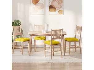 Lot de 4 coussins de siège, coussins décoratifs tissu jaune clair 40 x 40 x 12 cm cf60015