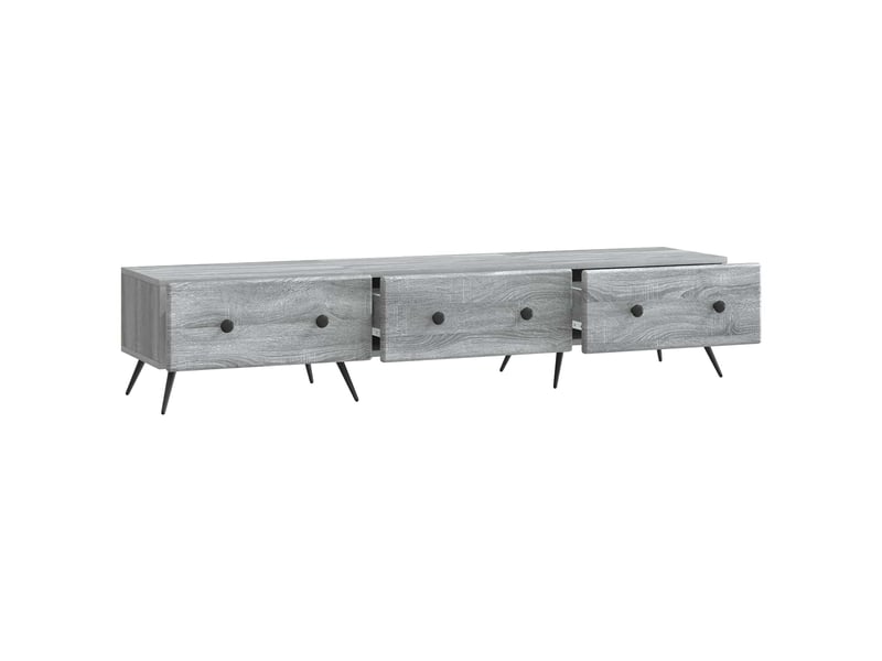  Meuble tv - banc tv - meuble de rangement sonoma gris 147 x 34,5 x 30 cm bois d'ingénierie  - Conforama E
