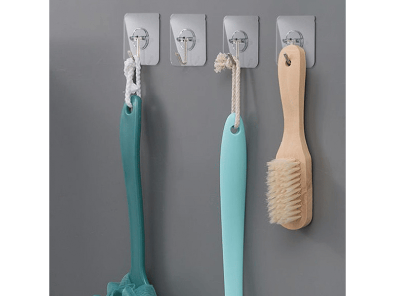  Lot de 10 crochets adhésifs épais, transparents et sans couture, pour cuisine, salle de bain, douche  - Conforama C