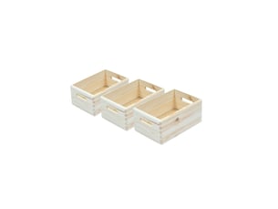 Lot 3 caisses de rangement en pin 30 x 20 x 14 cm