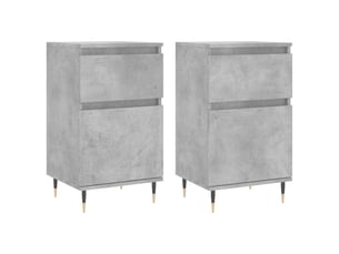 Buffets 2 pcs - bahut - meuble de rangement gris béton 40x35x70 cm bois d'ingénierie