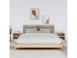 Lot de 2 tables de chevet - cabinet de chevet - table de nuit blanc 40x34x45 cm bois de pin massif