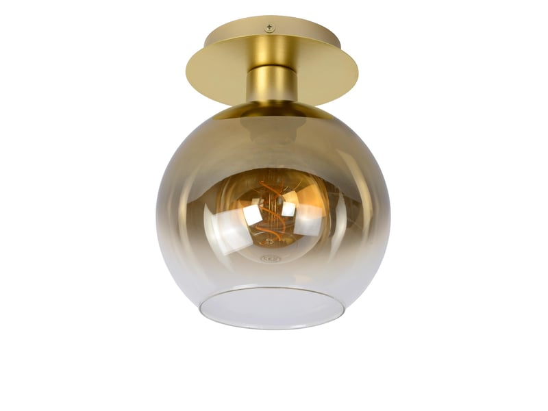 Plafonnier diam.20 cm 60 w 1xe27 or mat laiton - lucide - marius  - Conforama B