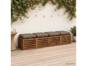 Lot de 4 coussins de siège, coussins d'assise vianen 100 % polyester taupe cf60846