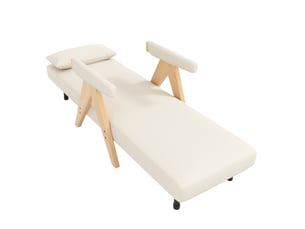 Fauteuil convertible 64x60x87 cm dossier inclinable polyester beige