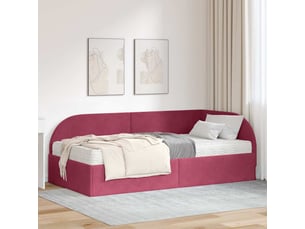 Lit simple 90x190 cm    coloris rouge