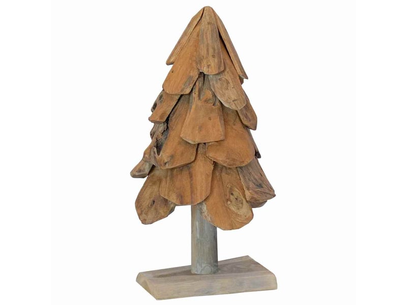  Sapin de noël, arbre de noël marron 61 cm bois de teck massif  - Conforama A