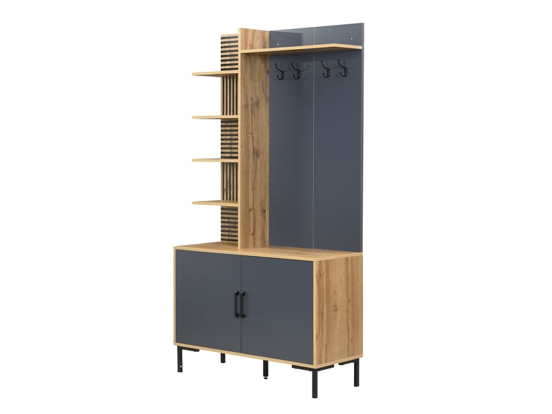  Portemanteau avec banc et rangement 100 x 190 cm en panneau de particules  - Conforama R