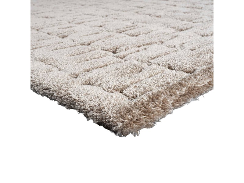 Tapis shaggy doux graphique taupe 200x290  - Conforama C