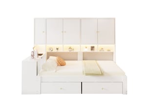 Lit banquette 90x200 cm <strong></strong> <strong></strong> coloris blanc